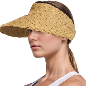 Ladies Sun Hat Foldable Breathable Straw Hat Wide Brim Sunscreen Cap for Outdoor Travel Hat