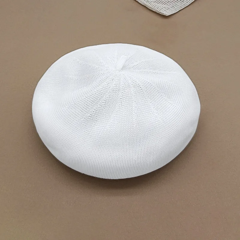 Summer Beret Hat Breathable Thin Beret Hat Size Adjustable Solid Color Beanie For Women - 图片 6