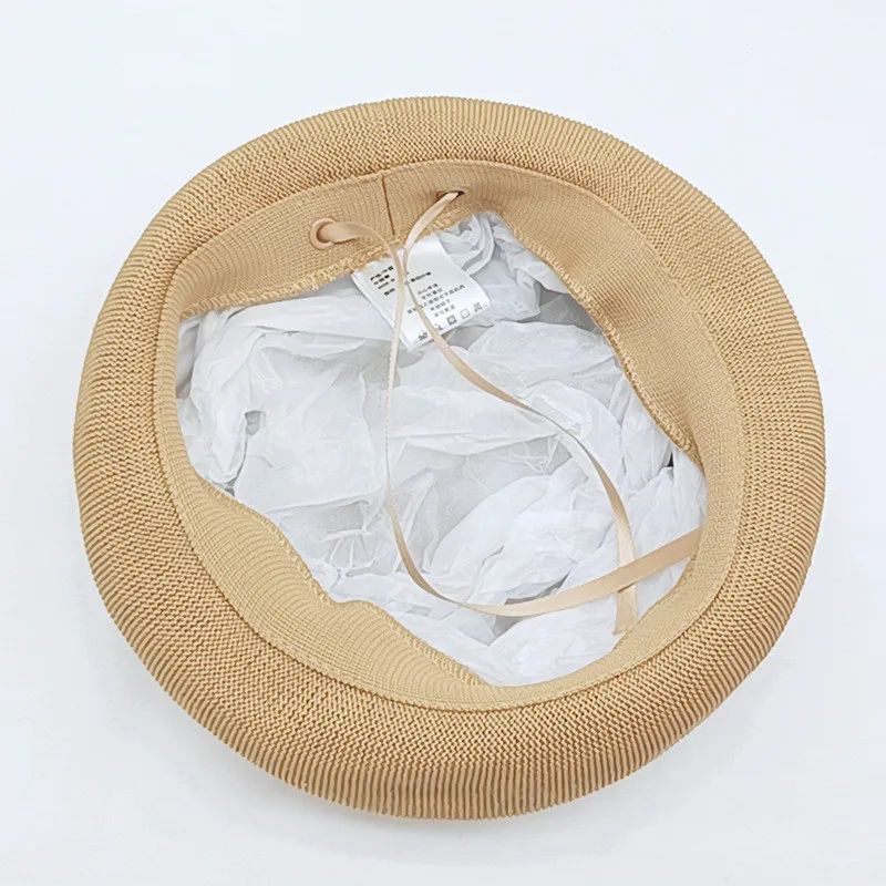 Summer Beret Hat Breathable Thin Beret Hat Size Adjustable Solid Color Beanie For Women - 图片 3