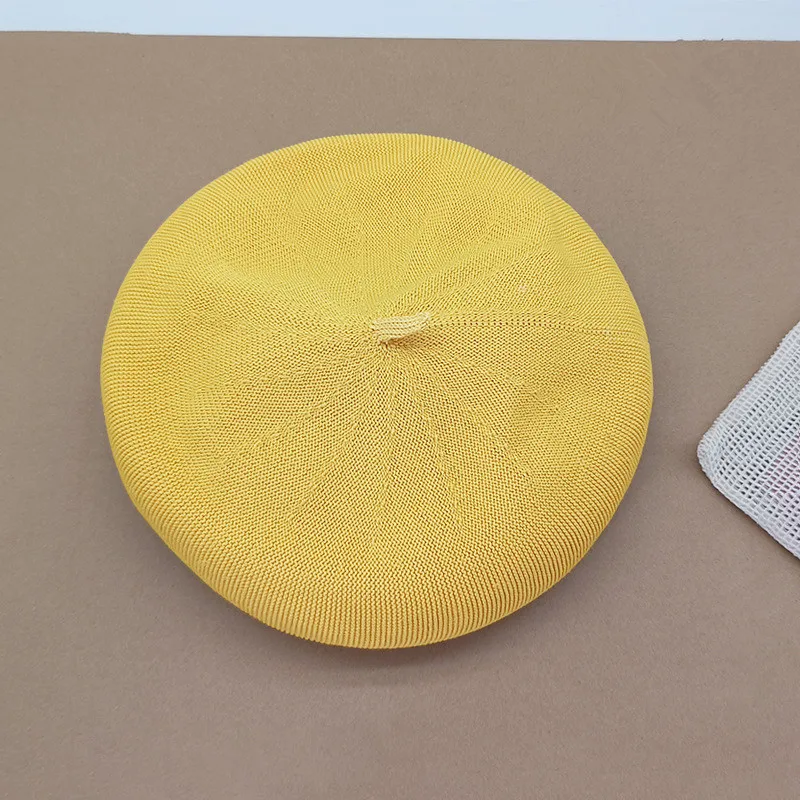 Summer Beret Hat Breathable Thin Beret Hat Size Adjustable Solid Color Beanie For Women - 图片 8