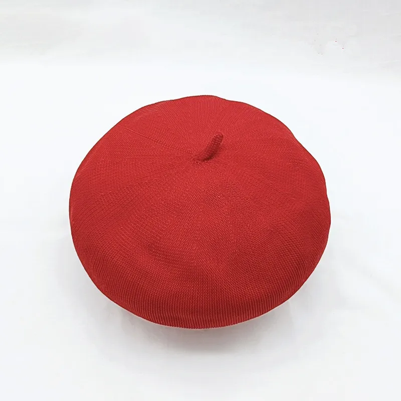 Summer Beret Hat Breathable Thin Beret Hat Size Adjustable Solid Color Beanie For Women - 图片 7