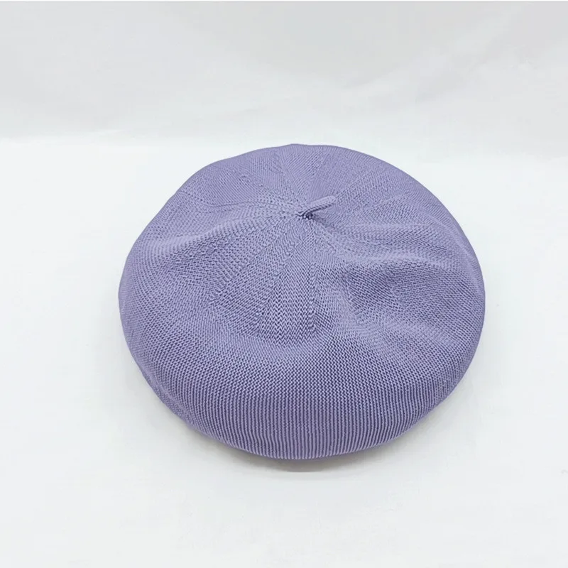 Summer Beret Hat Breathable Thin Beret Hat Size Adjustable Solid Color Beanie For Women - 图片 4