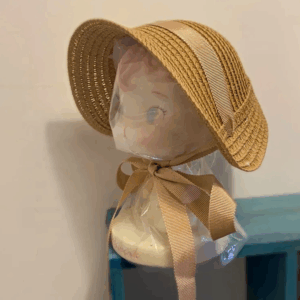Bonette Straw Doll Hat Cotton Doll Figurine Handmade bjd French Lolita Pet Doll Straw Headwear Hat