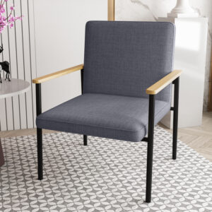 Solid wood armrest single sofa chair